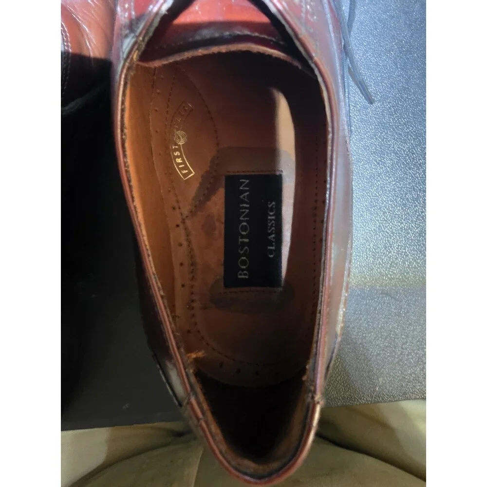 Bostonian Classics Men's Burgundy Leather Cap Toe Oxford Dress Shoes 9.5M